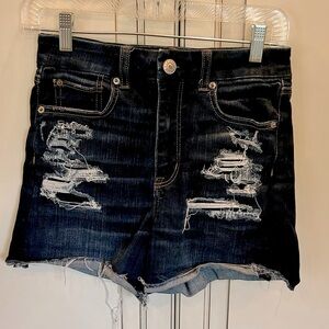 American Eagle next level high rise stretch jean shorts size 4, rise 10.5 in